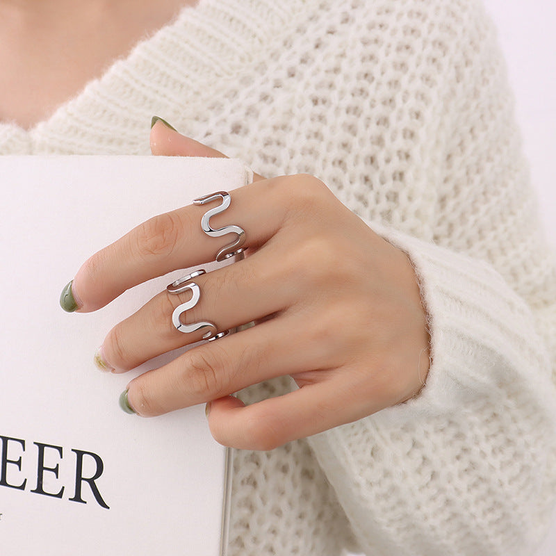 U-shaped Wave Opening Geometric Hollow Ring