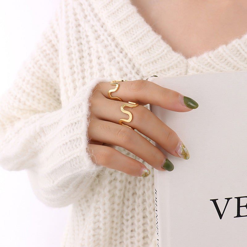 U-shaped Wave Opening Geometric Hollow Ring