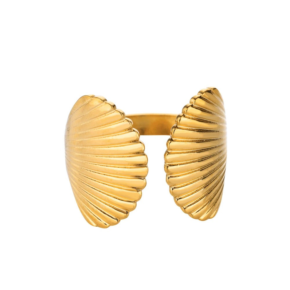 Starfish Shell Stainless Steel Open Ring