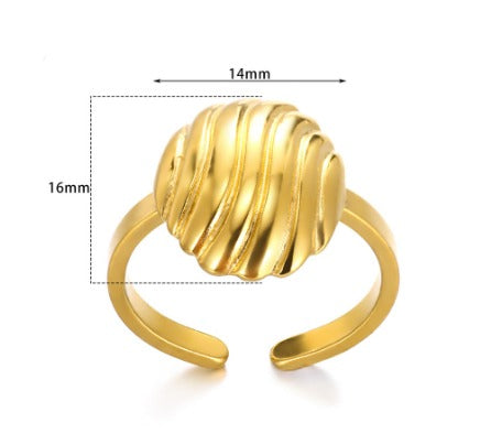 Starfish Shell Stainless Steel Open Ring
