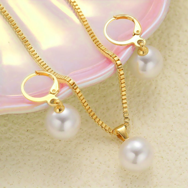 Women's Imitation Pearl Jewelry Earring Set