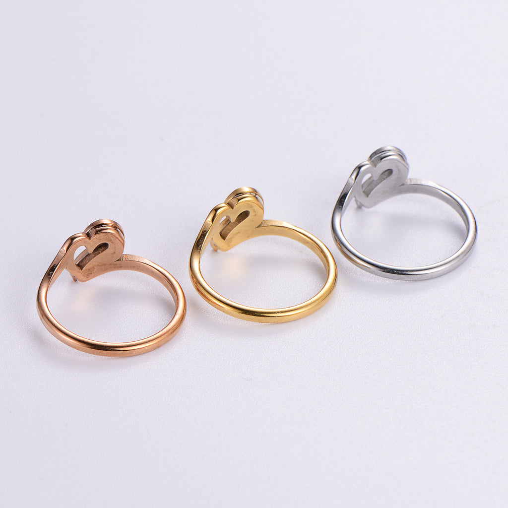 Creative Heart Retro Fashion Stainless Steel Ring