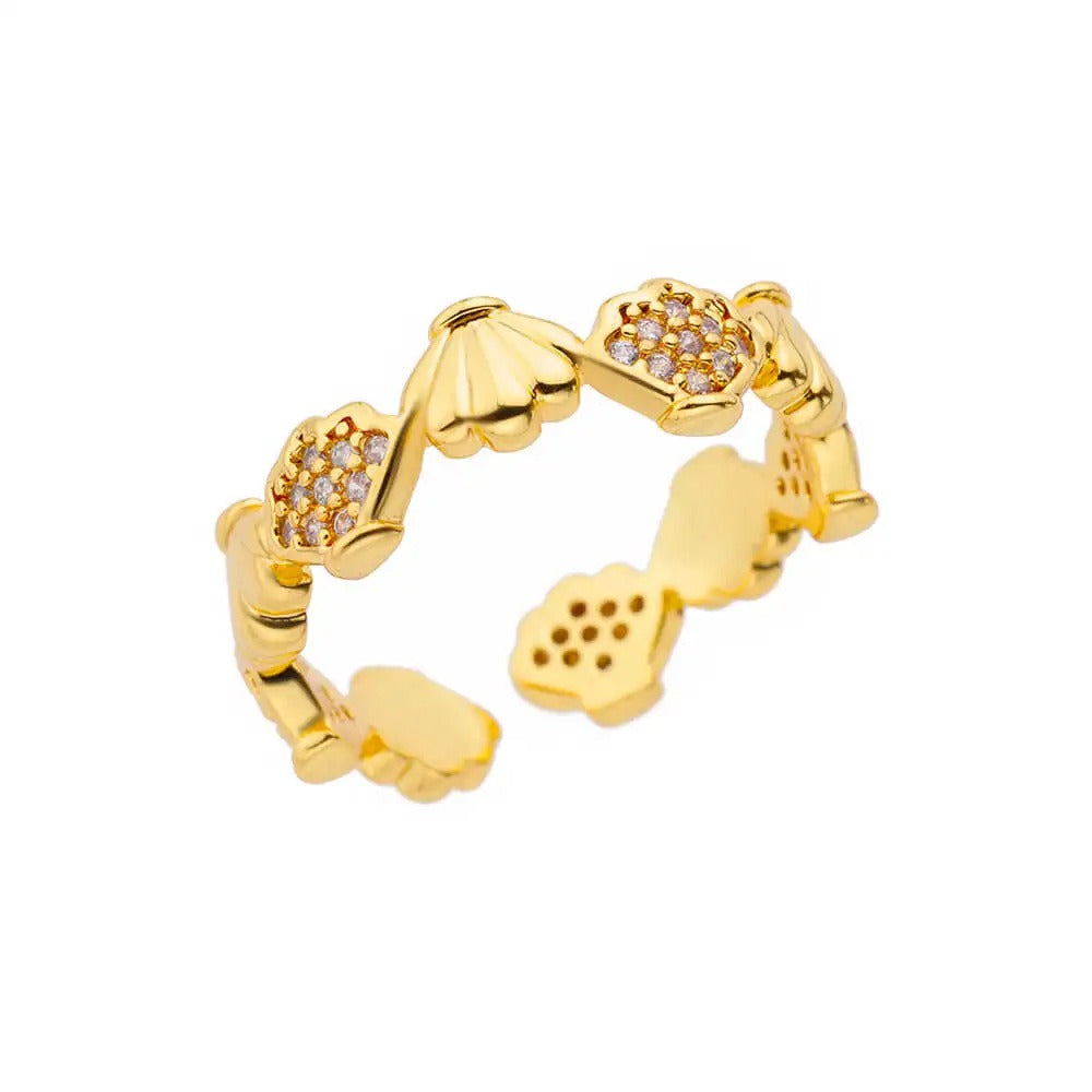 Starfish Shell Stainless Steel Open Ring