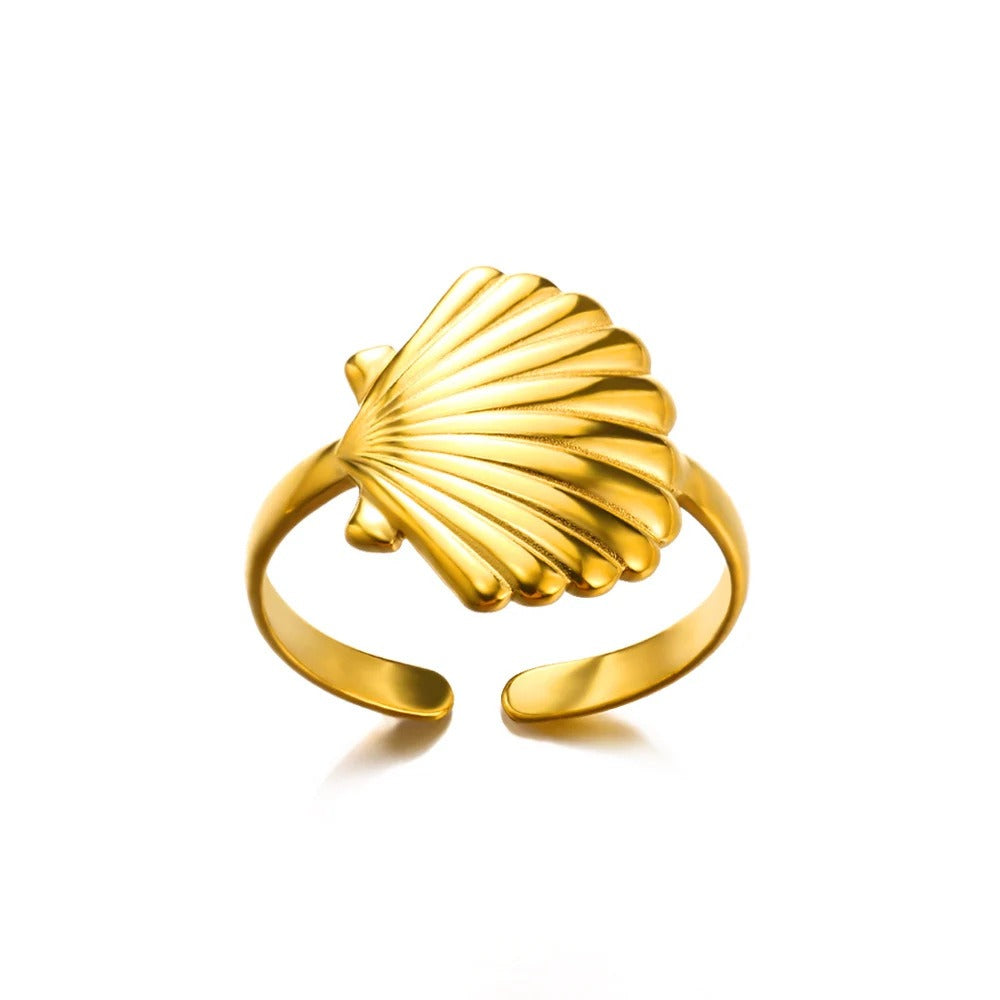 Starfish Shell Stainless Steel Open Ring
