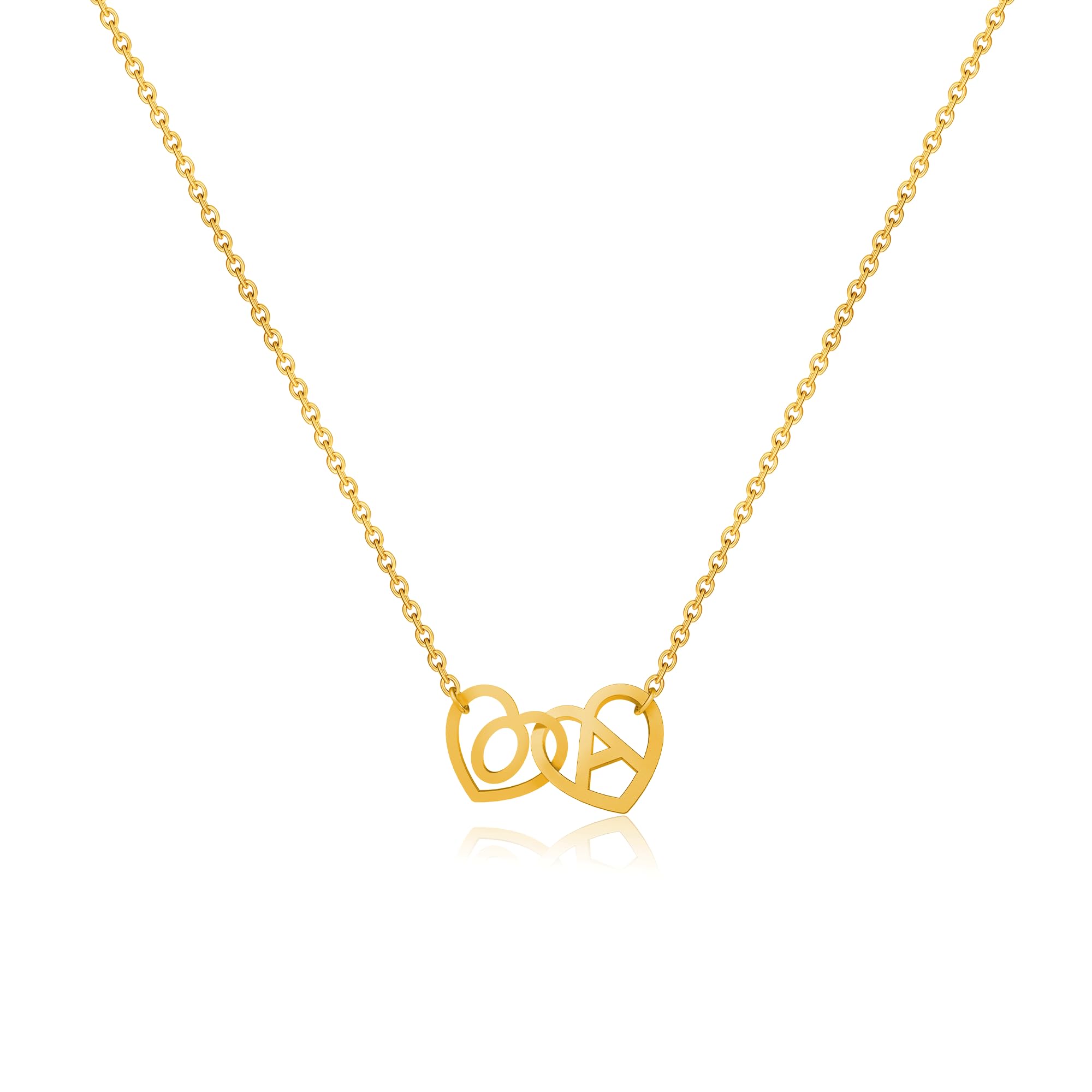 Chic Initial Heart Necklace - Elegant Gold Letter Jewelry