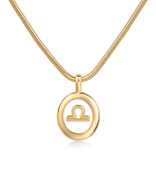 14K Gold Plated Libra Zodiac Pendant Necklace