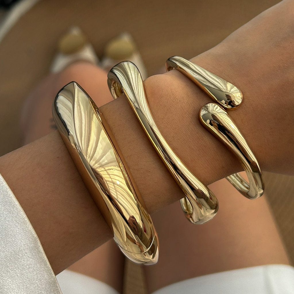 Geometric Wide Metal Luxury Bracelet