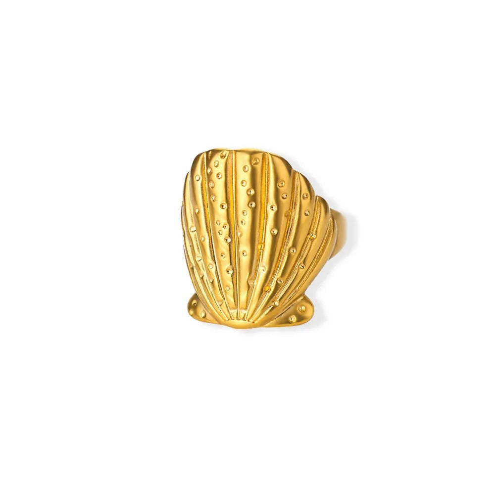 Starfish Shell Stainless Steel Open Ring