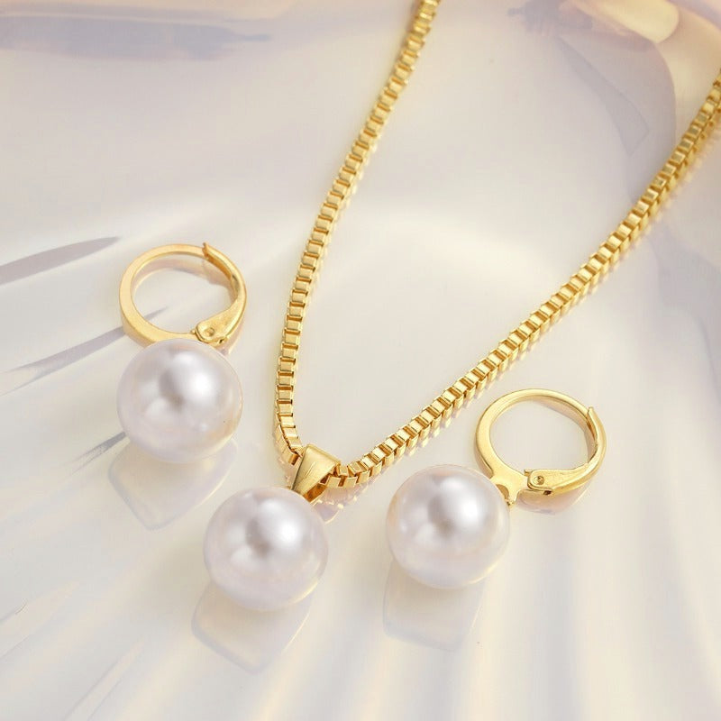Women's Imitation Pearl Jewelry Earring Set